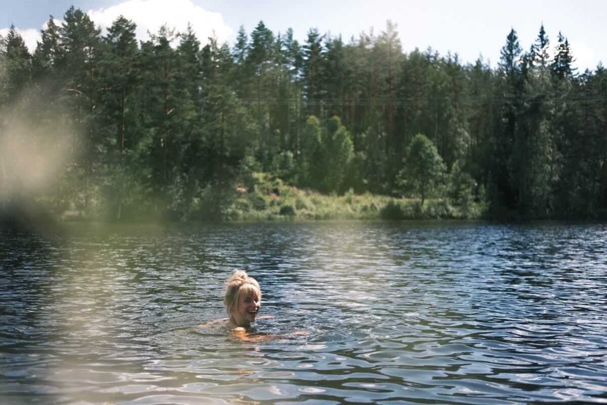 Swim lake volunteer happy summer nature